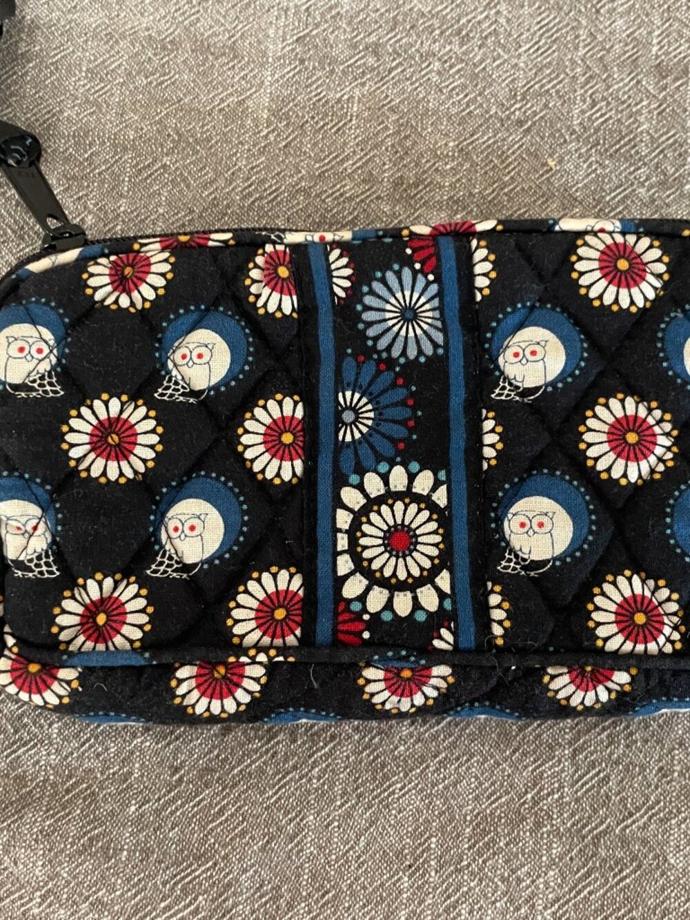 Vera Bradley Midnight Owl Navy Wallet 6.5" x 4"